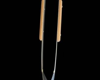 Vintage Stainless Steel and Wood Salad Tongs