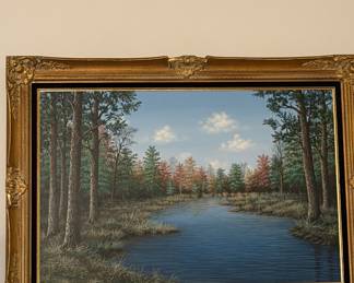 Landscape Oil Painting of a River Scene