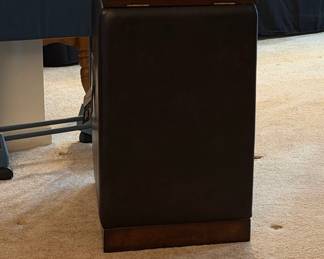 Modern Upholstered Storage Ottoman with Wooden Base