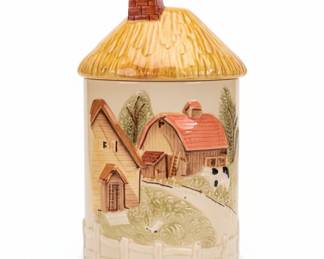Vintage Ceramic "Cottage Ware" Farmhouse Cookie Jar