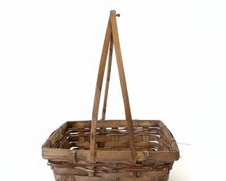 Vintage Longaberger Woven Picnic Basket with Swing Handle