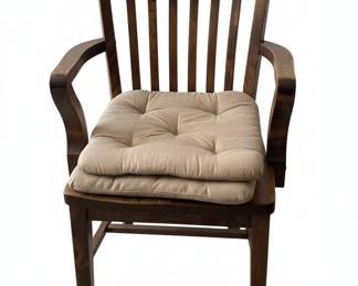 Solid Oak Banker's Armchair