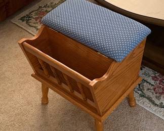 Ethan Allen "Dough Box" Magazine Rack Bench