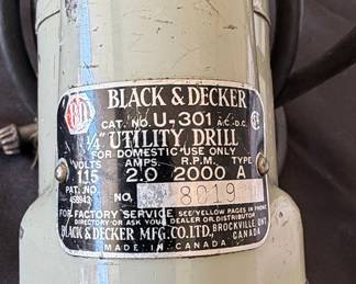 Black & Decker U-301 1/4" Utility Drill