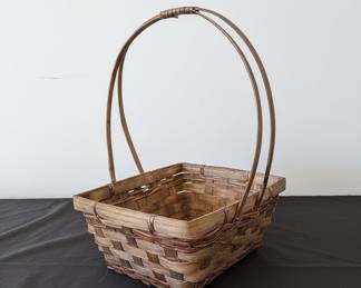 Vintage Longaberger Woven Picnic Basket with Swing Handle