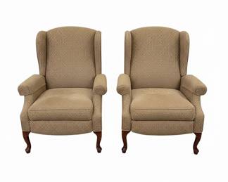 Pair of Traditional Wingback Armchairs