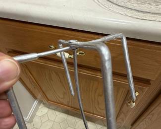 Vintage Metal Trivet with Ceramic Inserts