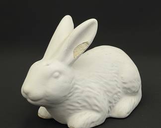 White Ceramic Rabbit Figurine