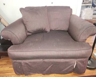 Burgundy stripe chair by Bassett