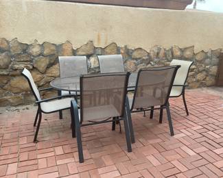 oval patio table with 6 chairs