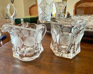 Fostoria Coin Sugar and creamer