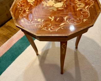 Italian Inlaid Music Box Table