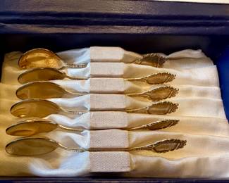 Set of six Silver antique spoons