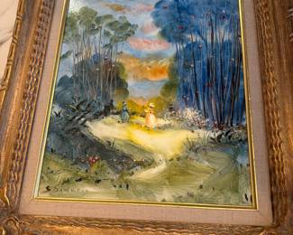 
Stefanos Sideris  oil on enamel pastoral Woodland