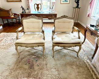  French Provincial Louis XV Style Chairs