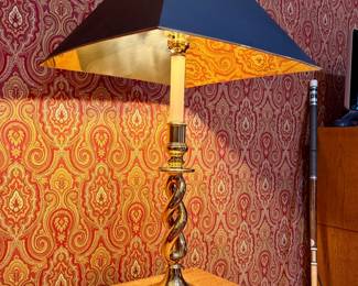 Pair of Brass Barley Twist Lamp Kaiser Kaun