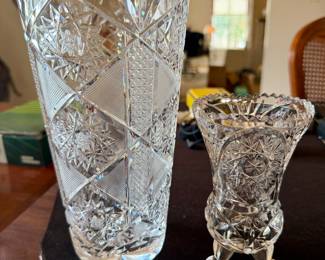 Fostoria Cavan cut crystal vase