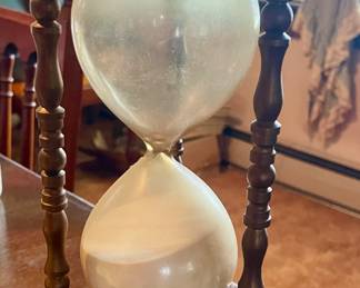 Brass & glass hourglass 