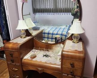 1940's waterfall vanity