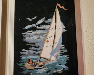 Vintage paint by number art