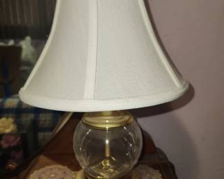 Crystal and brass accent lamp qty 2