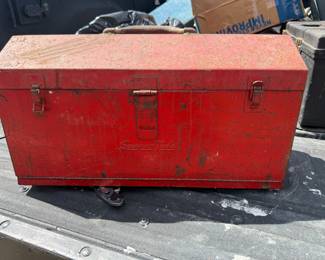 Vintage red tool box 