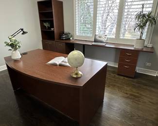 Desk with credenza and bookcase......