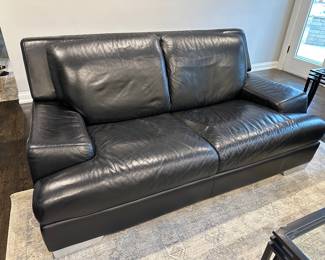 Dania topgrain leather loveseat 69"W x 36"D x 33"H - $600