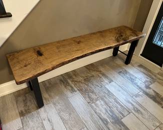 Handcrafted reclaimed barn wood bench