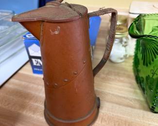 Unusual copper pitcher 