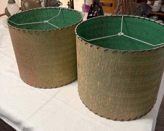 2- mid century modern lamp shades 
