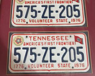 Vintage pair of Tennessee license plates 