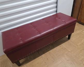 FAMILY FURNITURE  Red Faux Leather Bench