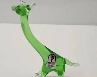 Green Pilgrim Glass Giraffe