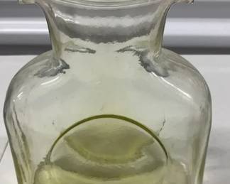 Blenko  Chartreuse Yellow DoubleSpout Water Bottle  Handcrafted Art Glass