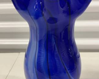 HandBlown Cobalt Blue Art Glass Vase
