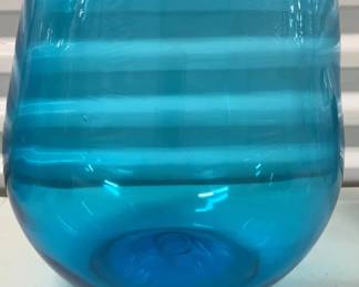 Vintage Blenko  Smooth Blue Vase