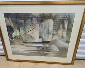 Large Watercolor River Art