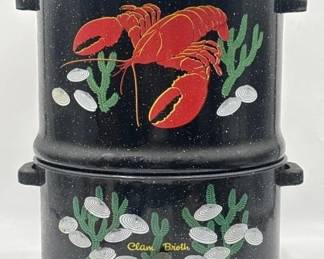 Vintage double steam pot