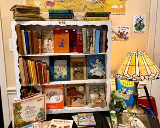 KID'S AREA WITH VINTAGE AND MODERN CHILDREN'S BOOKS.  MANY SIGNED.