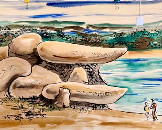 BROR UTTER WATERCOLOR.  POSSIBLY GLEN ROSE OR PALUXY RIVER.