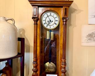 SO MANY BEAUTIFUL ANTIQUE WALL CLOCKS.  ABOUT 8!