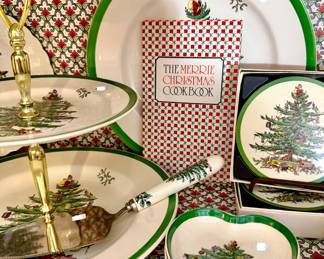 SO MUCH SPODE "CHRISTMAS TREE" PIECES FILLING A WHOLE 3 CABINETS FULL!