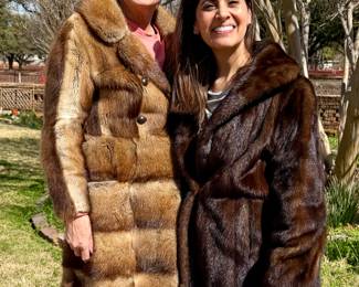 Libby and Tish styling some mink furs. 