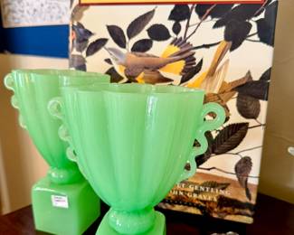 FENTON JADEITE, "OF BIRDS AND TEXAS" BY SCOTT GENTLING.