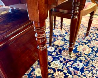 ANTIQUE DROP LEAF TABLE WITH ONE DRAW.  4 MATCHING SIDE CHAIRS SOLD SEPARATELY. LOVELY PATINA.