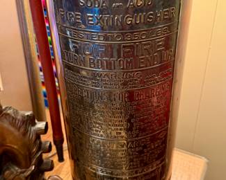 ESSANAY COPPER FIRE EXTINGUISHER LAMP.