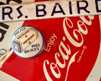 Mrs, Baird’s Bread advertising enamel sign