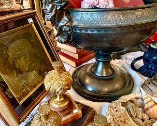 AMAZING ANTIQUE BRONZE TROPHY BOWL!