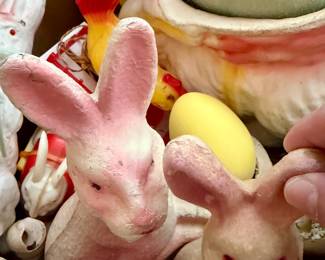 Vintage Easter paper mache bunnies 